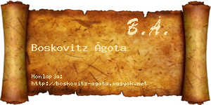 Boskovitz Ágota névjegykártya